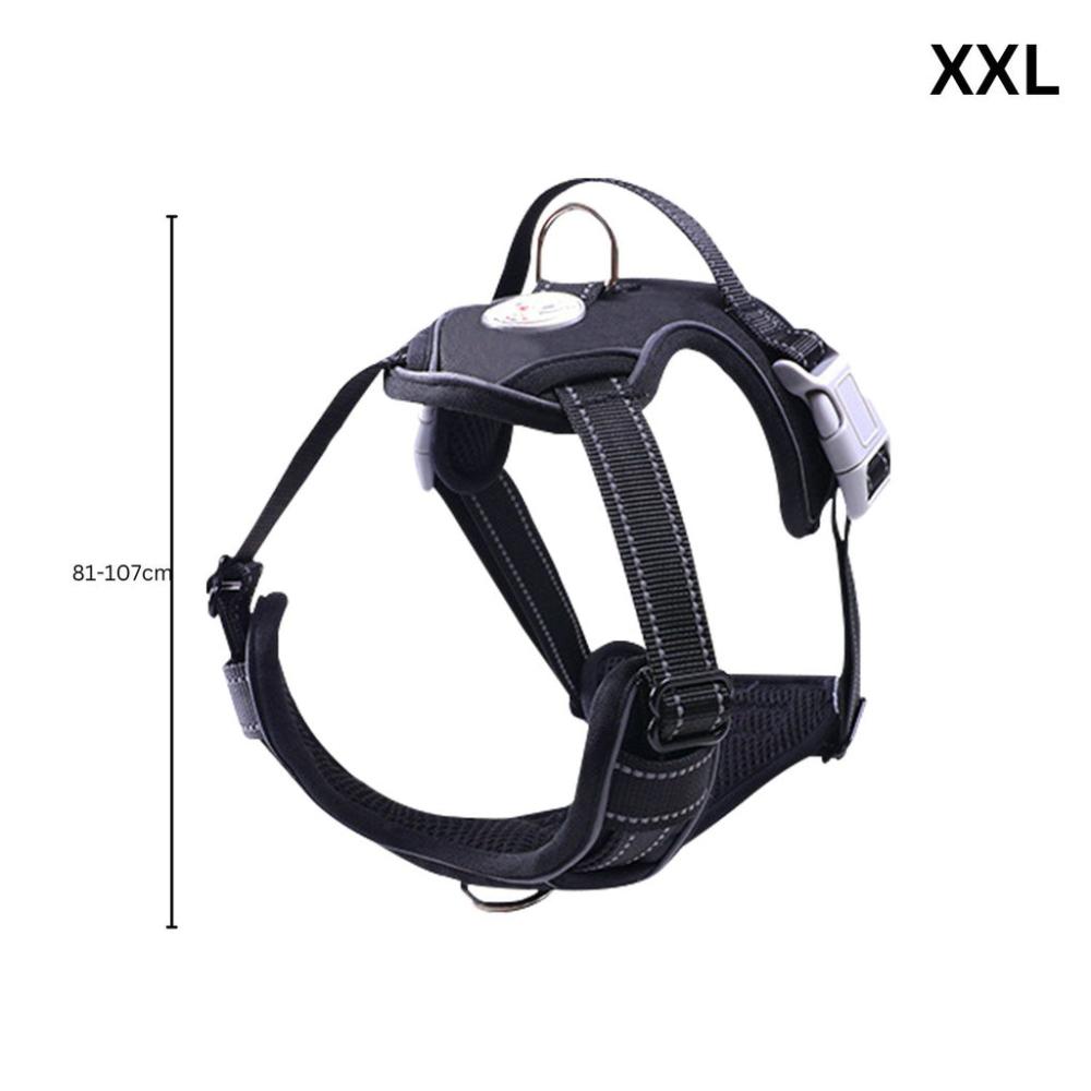 Adjustable Dog Harness Vest XXL Size (Black)