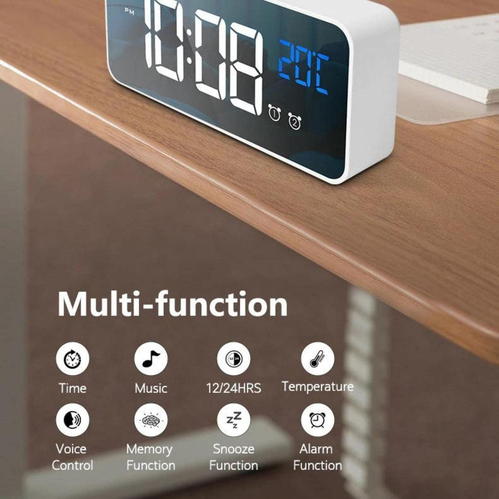 Mirrored White Digital Clock