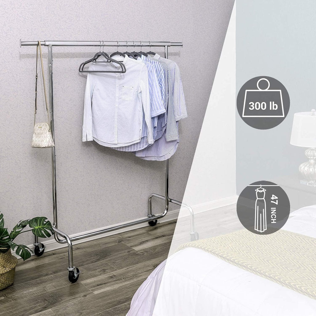 Heavy Duty Clothes Rack on Wheels Metal