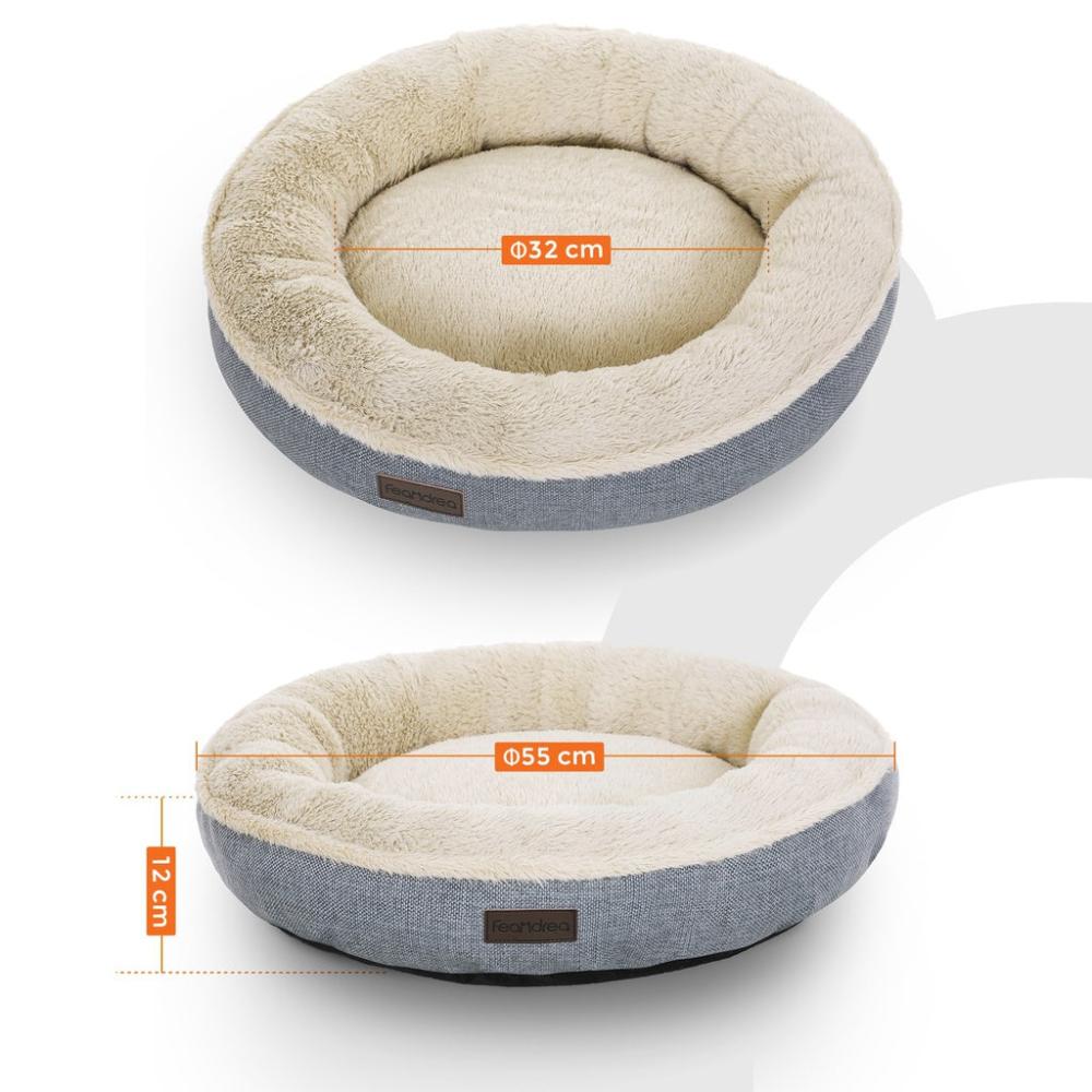 Round Shape Fabric Grey Dog Sofa Bed - 55cms