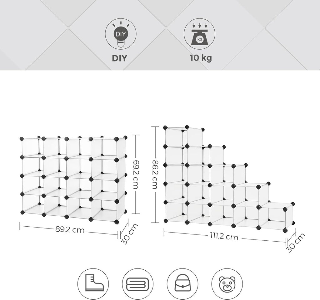 Customizable Rectangular Design 15 Slot Storage Shelf