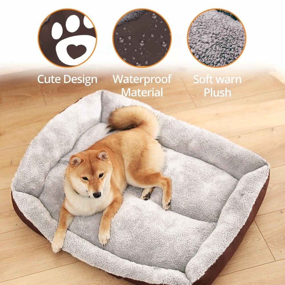 Superior Durability Pet Bed Square Large Size (Coffee)