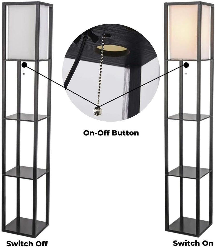 Floor Vintage Lamp Shelf 160cms (Black)