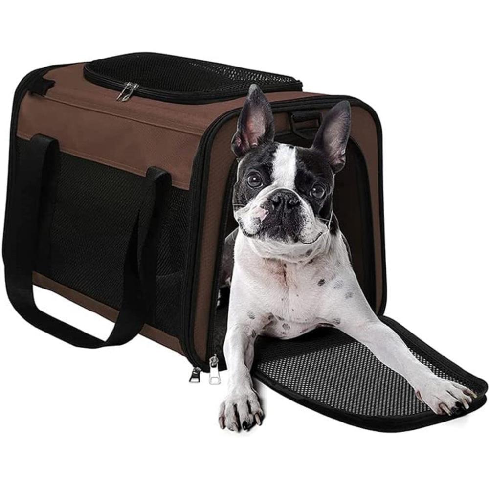 Adjustable Portable Pet Carrier-L Size (Brown)