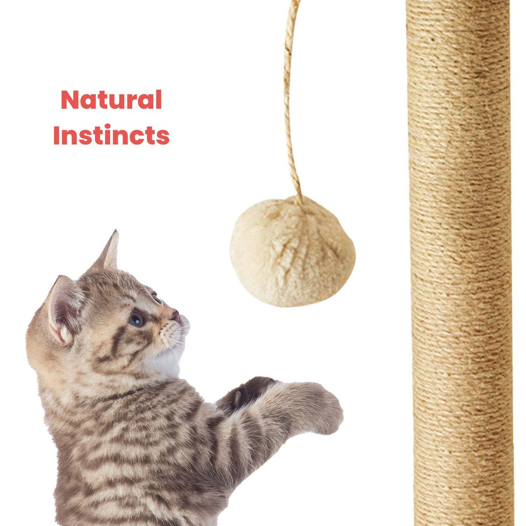 Plush Cat Condo Cat Tree Beige - 150cms