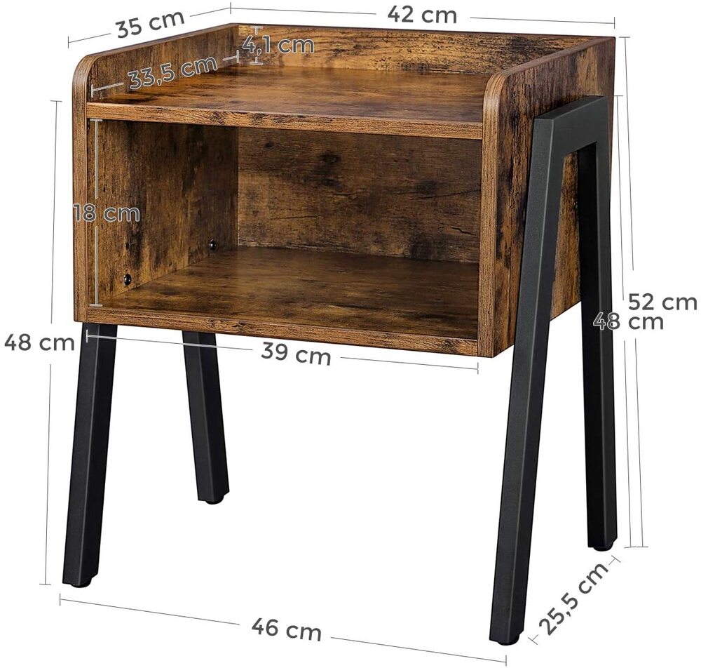 Perfect Design Side Table with Open Compartment