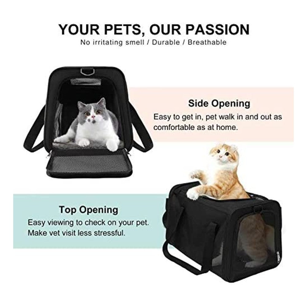 Adjustable Portable Pet Carrier-L Size (Black)