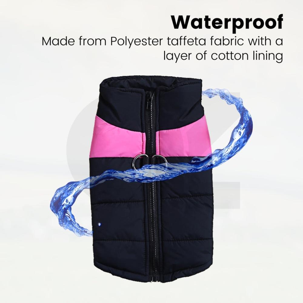 Waterproof Pet Winter Vest (2XL Pink)