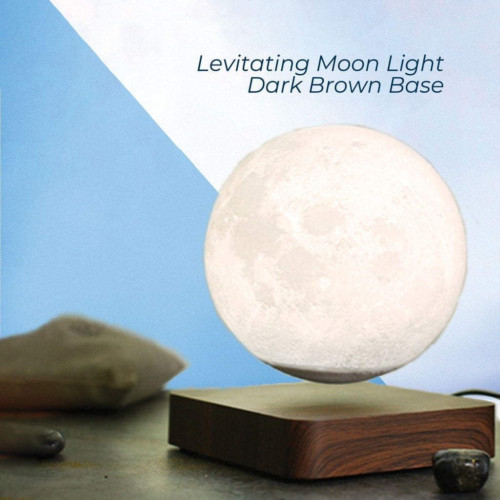 Magnetic Levitating 3D Moon Lamp - Dark Brown