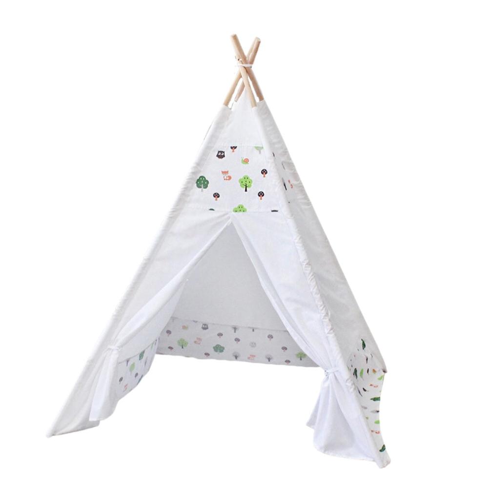 Kids Teepee Tent with Side Window - White Forest