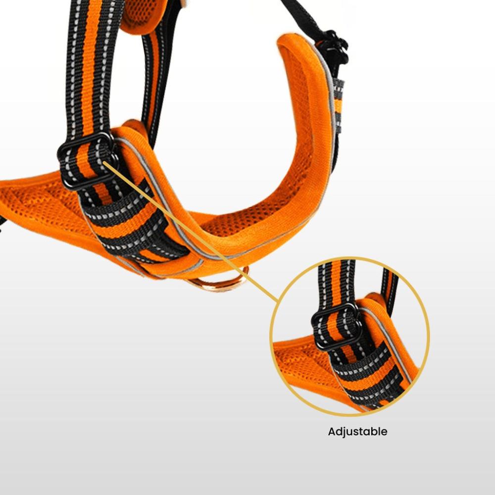 Adjustable Dog Harness Vest S Size (Orange)