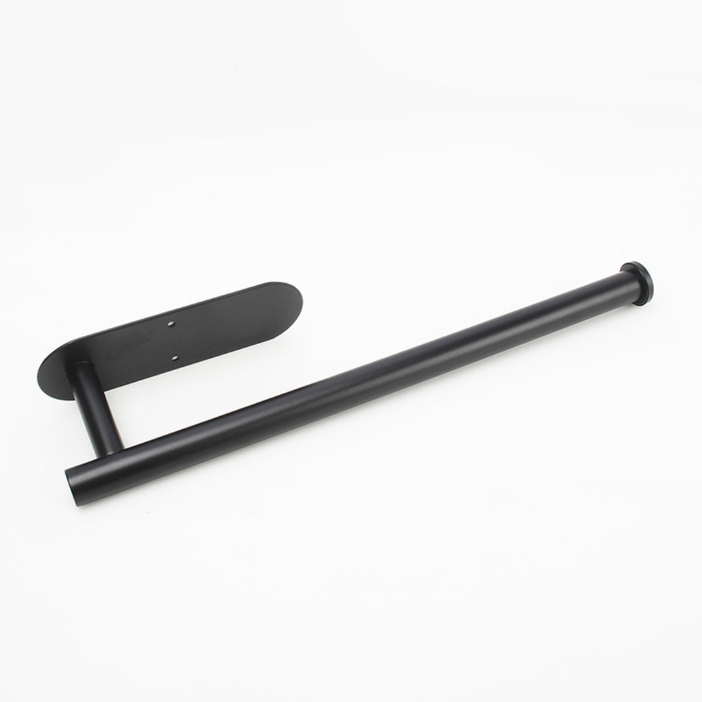 Self-Adhesive or Drilling Paper Towel Holder Wall Mount (Black)