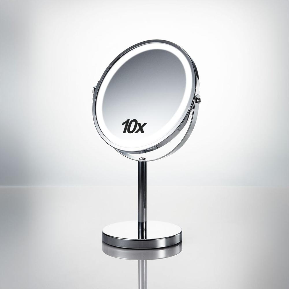 7 Inch LED Makeup Mirror with 10x Magnifying (Silver)