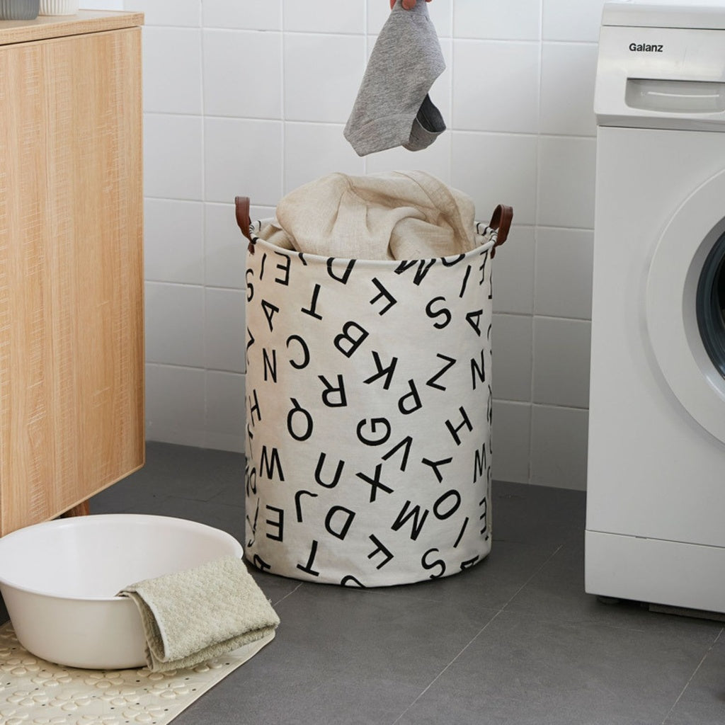 Laundry Basket Round Foldable (Alphabet)