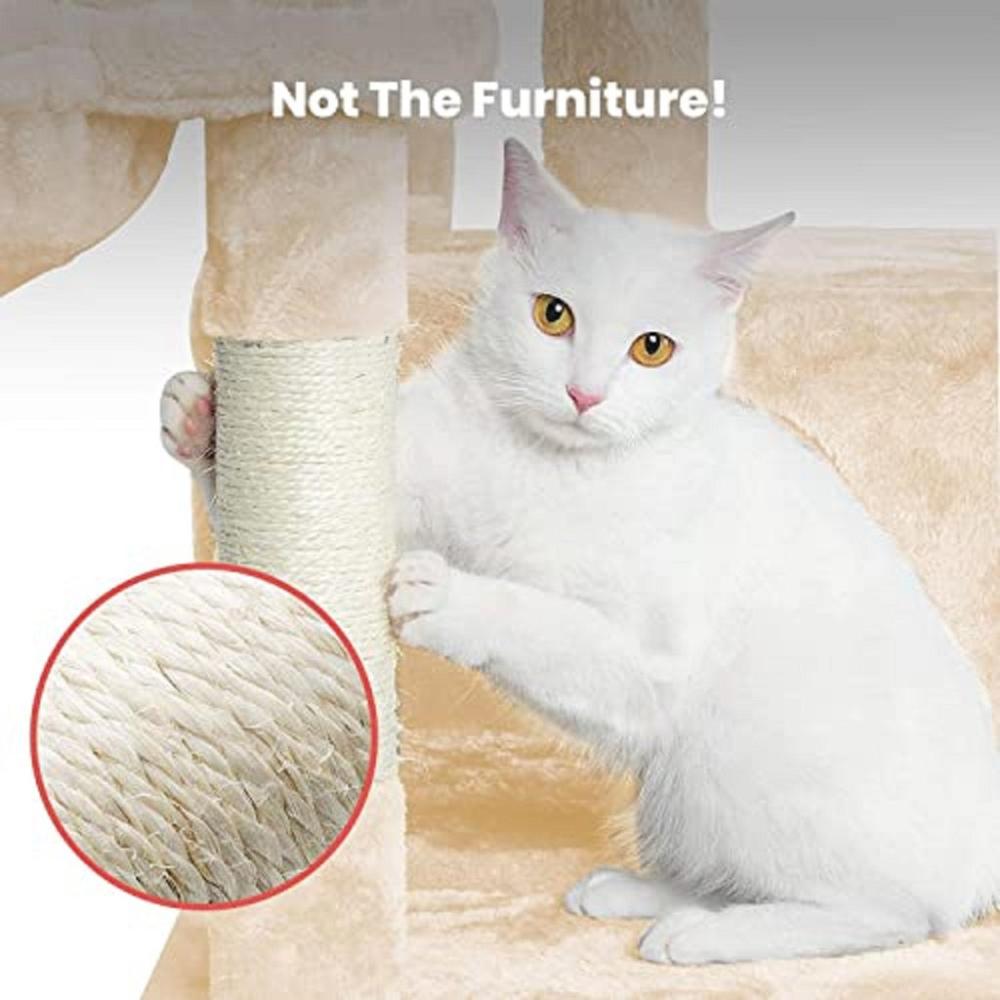 Plush Cat Condo Cat Tree - Beige 118cms