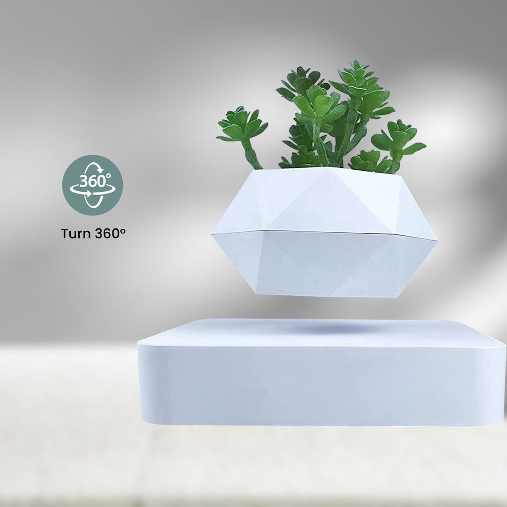 Magnetic Levitating Plant Pot - White