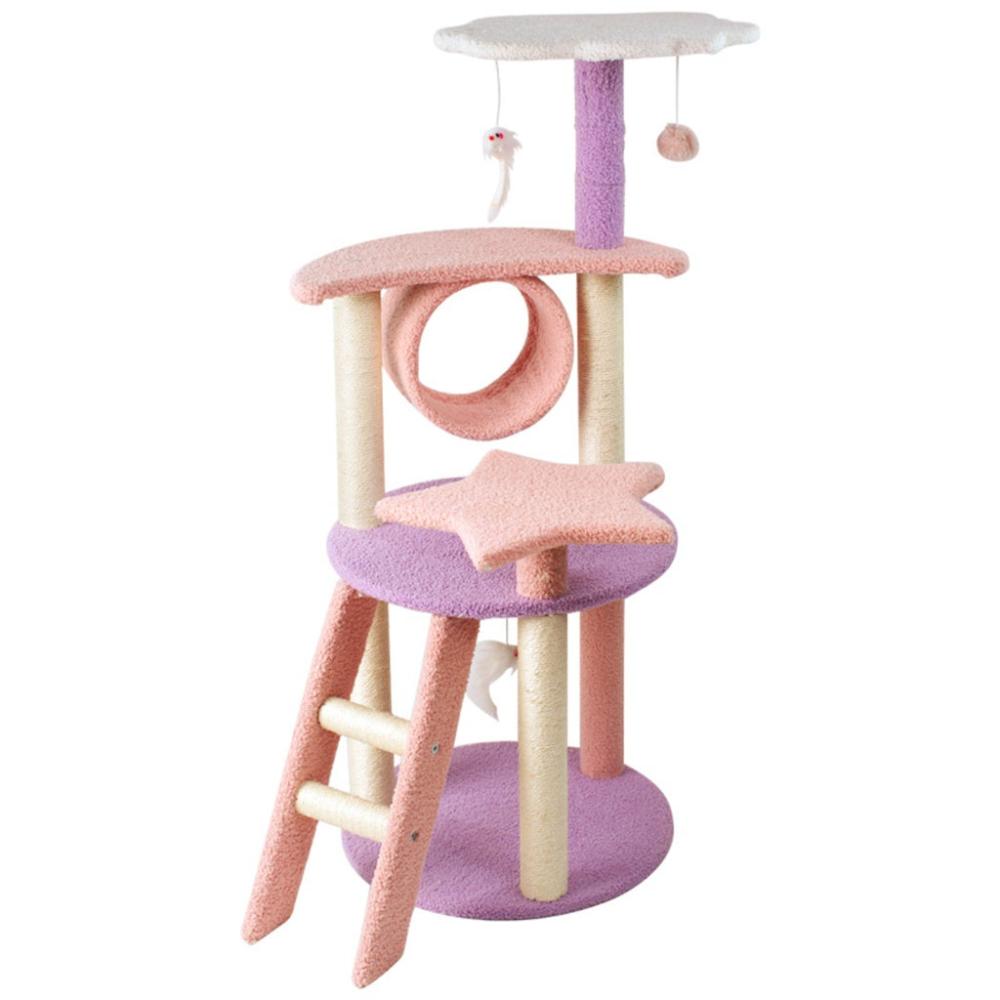 Galaxy Plush Cat Condo Cat Tree - Pink Purple