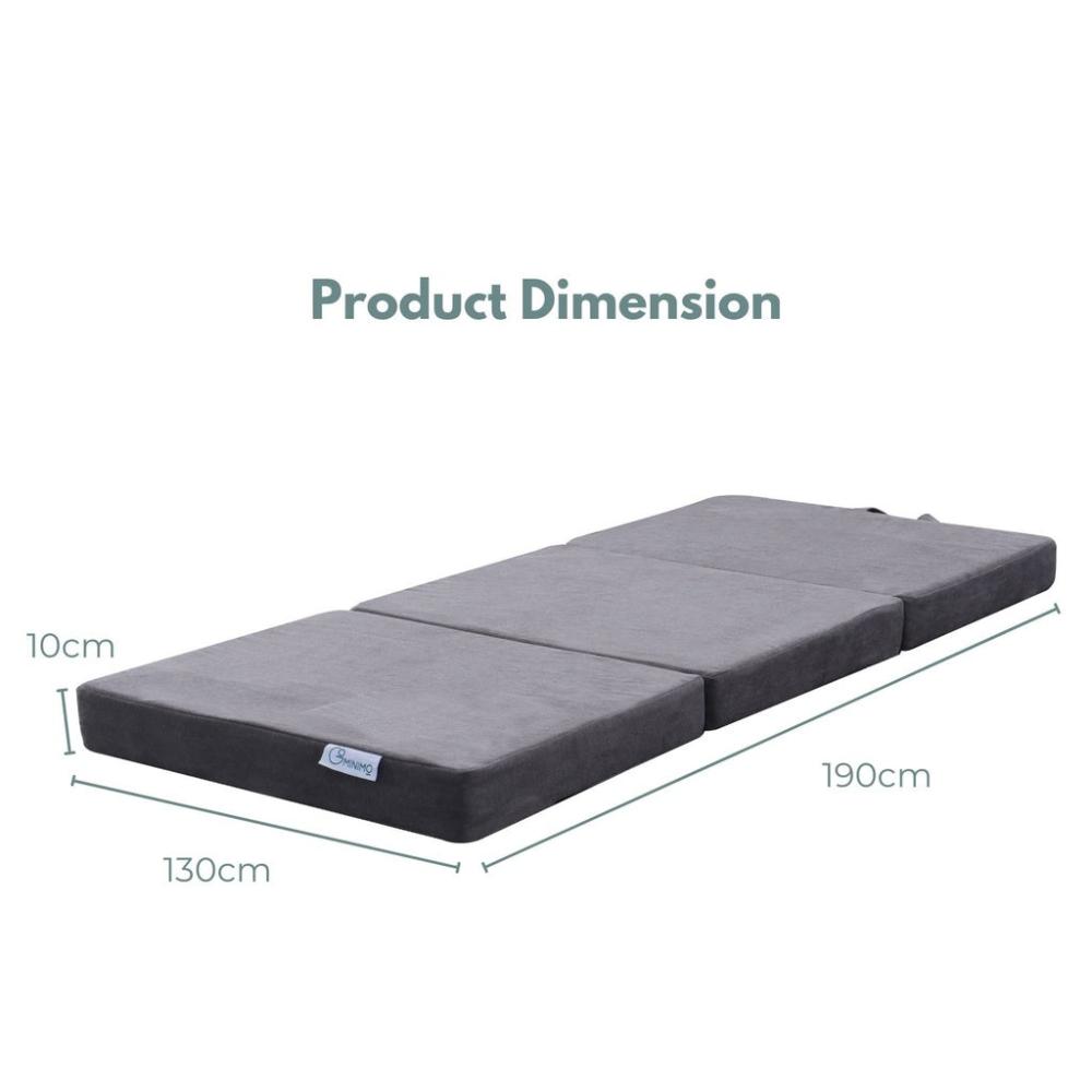 3-Fold Folding Double Mattress  - Light Grey