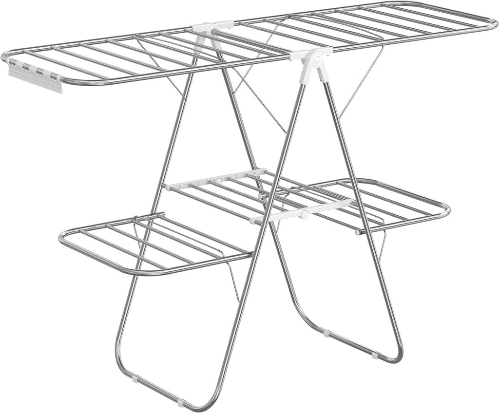 Foldable 2-Level Large Clothes Drying Rack