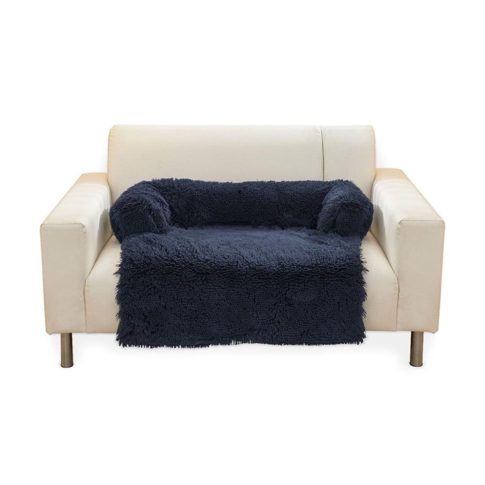 Pet Sofa Cover Soft with Bolster M Size (Dark Blue)