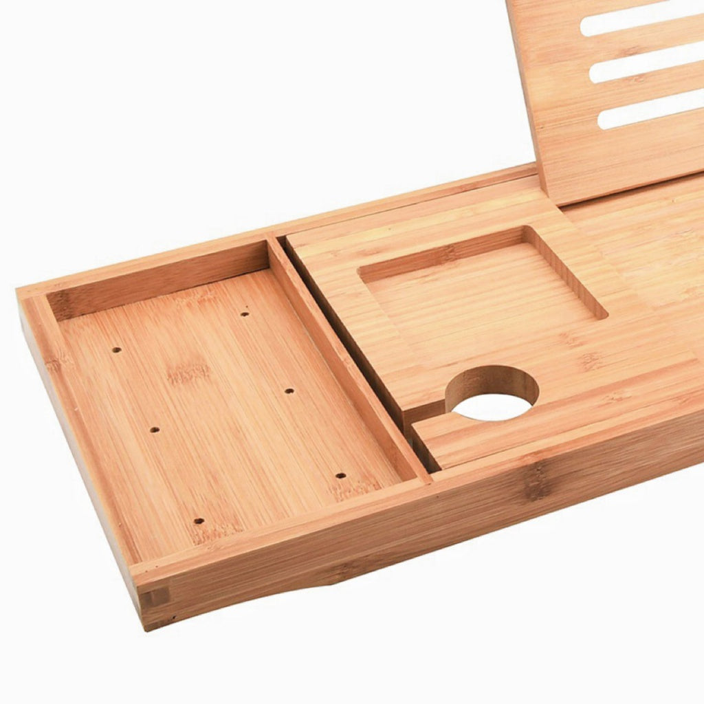 Expandable Bamboo Bathtub Caddy Trays