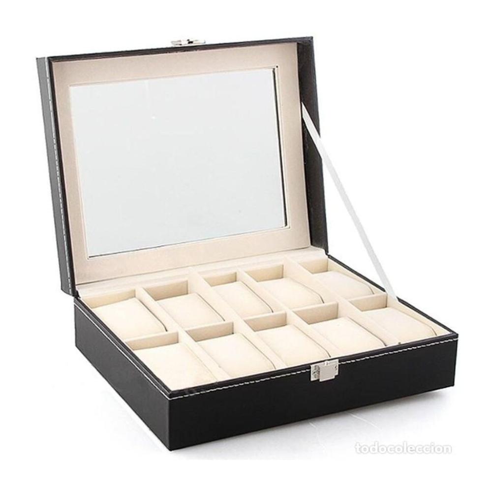 10 Slot Watch Holder Box PU Leather Display Storage Case