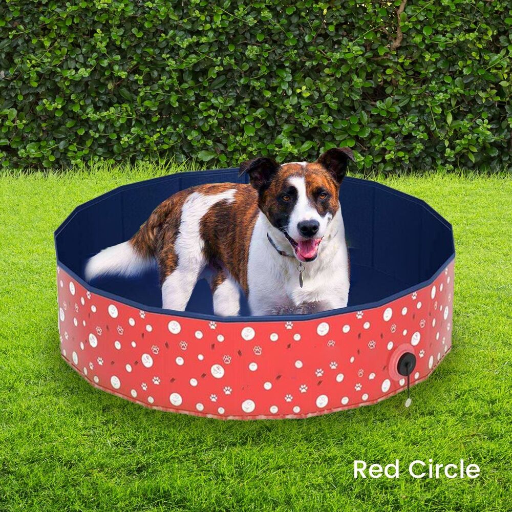 Circle Portable Pet Pool 120cm x 30cm Red