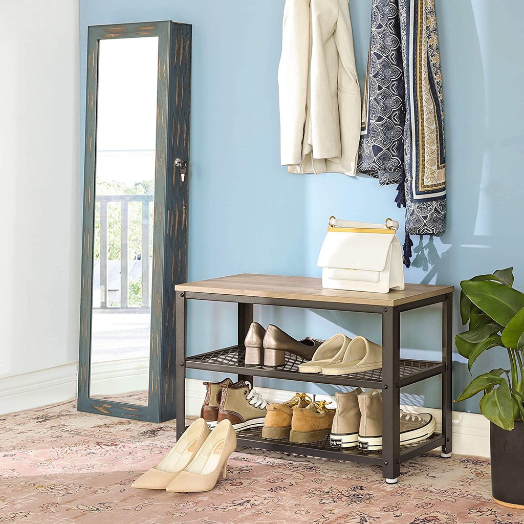 Adjustable Feet 3 Tier Shoe Rack