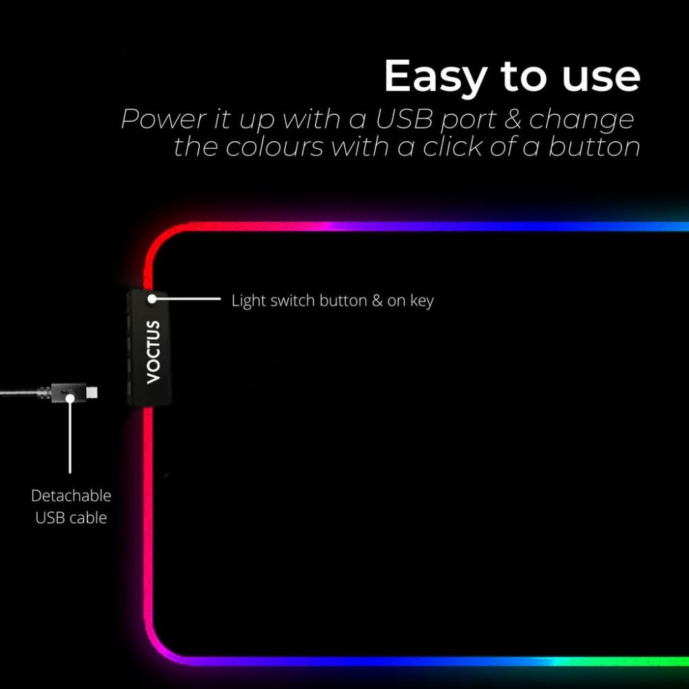 RGB Mouse Pad 4 USB Ports 80 x 30 x 0.4cms