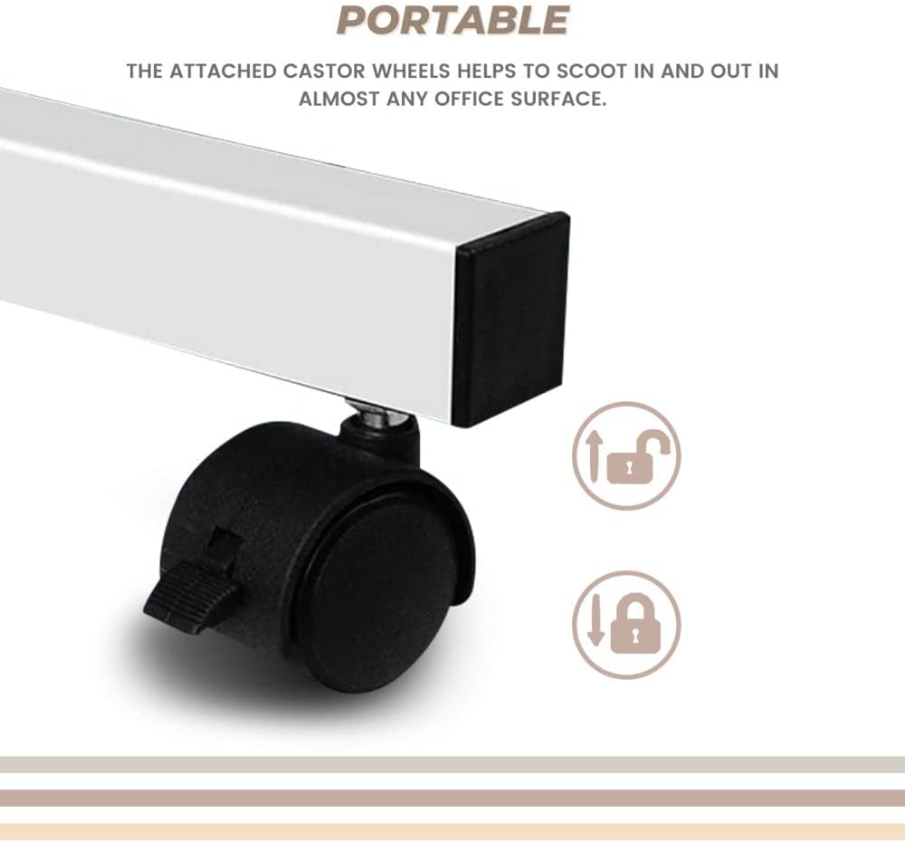 Portable Mobile Computer Table Stand - White