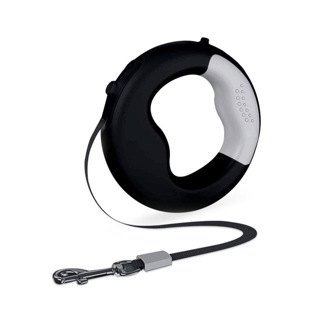 Doughnut Dog Leash with USB and LED - Black