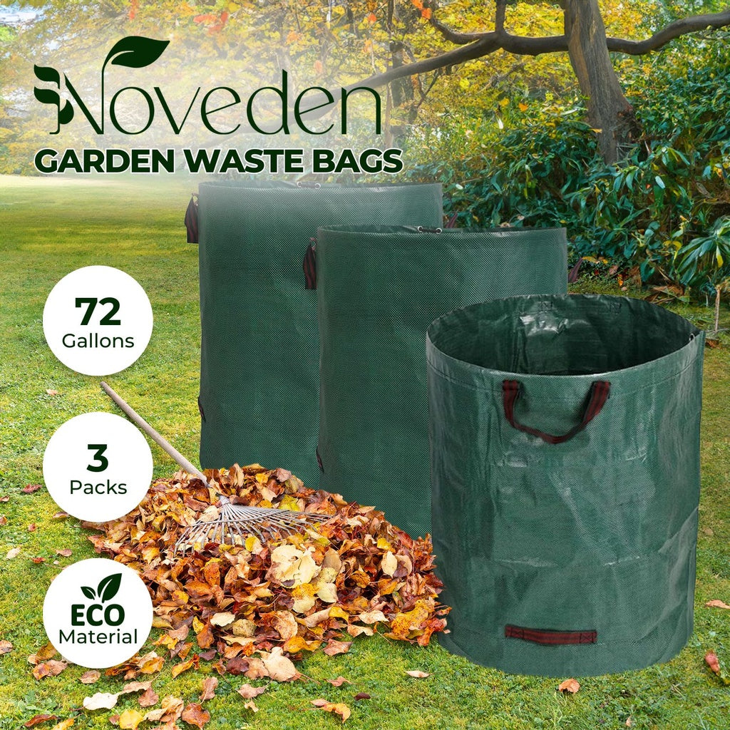 3 Packs Garden Waste Bags with 72 gallons (Green)