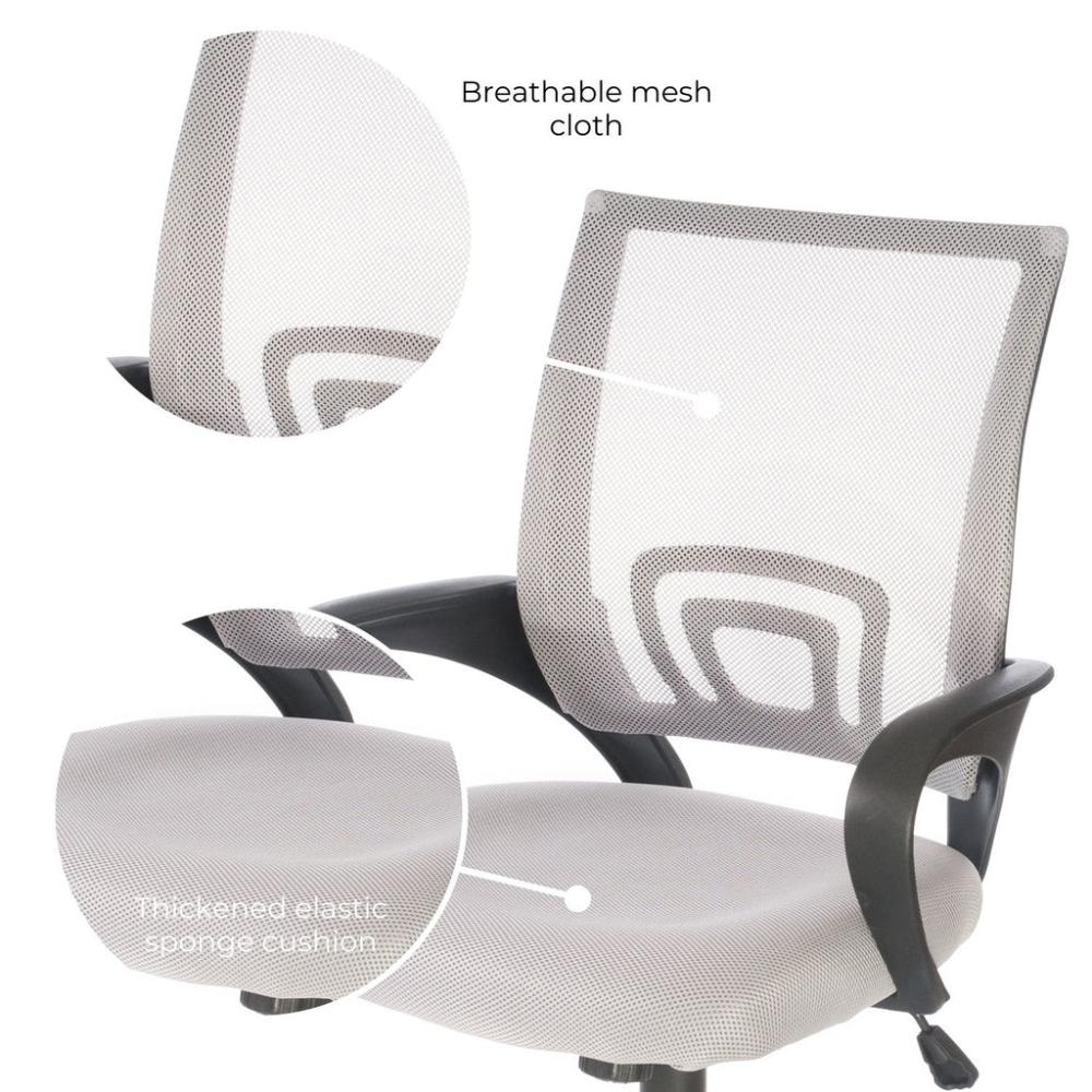 Ergonomic Office Chair with Breathable Mesh Design (Grey)