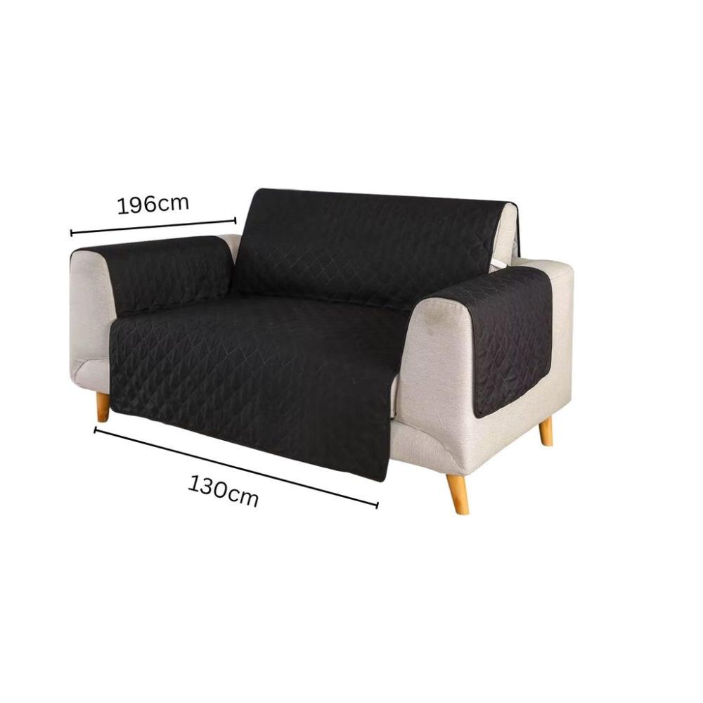 Durable Pet Sofa Cover 2 Seat (Black)