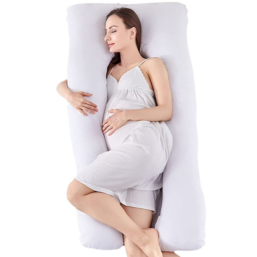 Pregnancy and Nursing Pillow with Pillowcase (White)