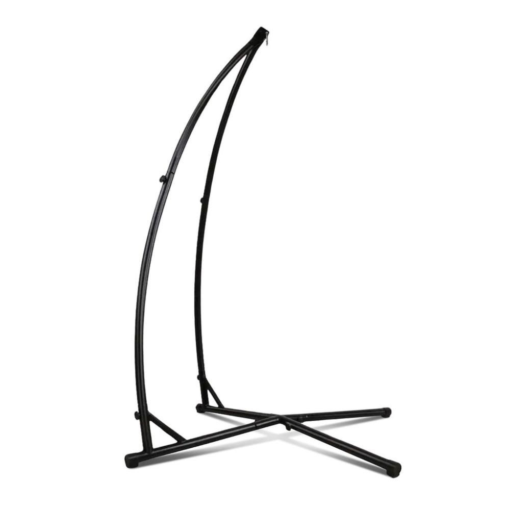 Hammock Chair Stand for Hanging Air Porch Swing Chair (Black)