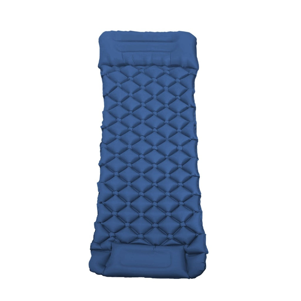 Inflatable Camping Sleeping Pad with Pillow (Navy Blue)