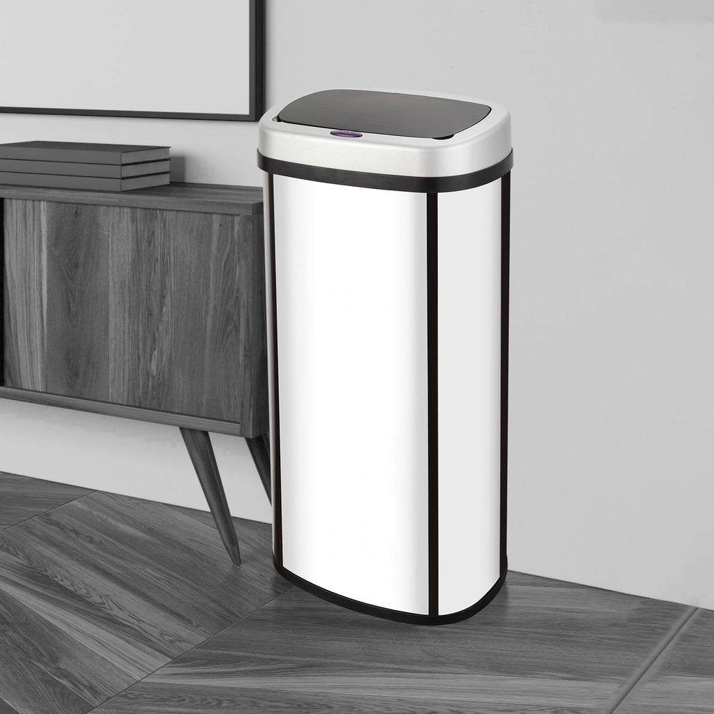 Mirror Oval Silver Sensor Bin - 70L