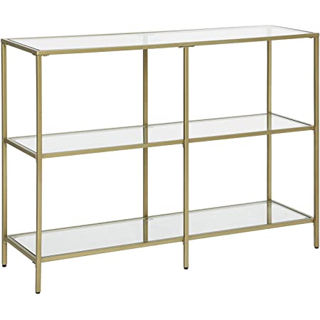 3 Tier Console Table with Tempered Glass Top