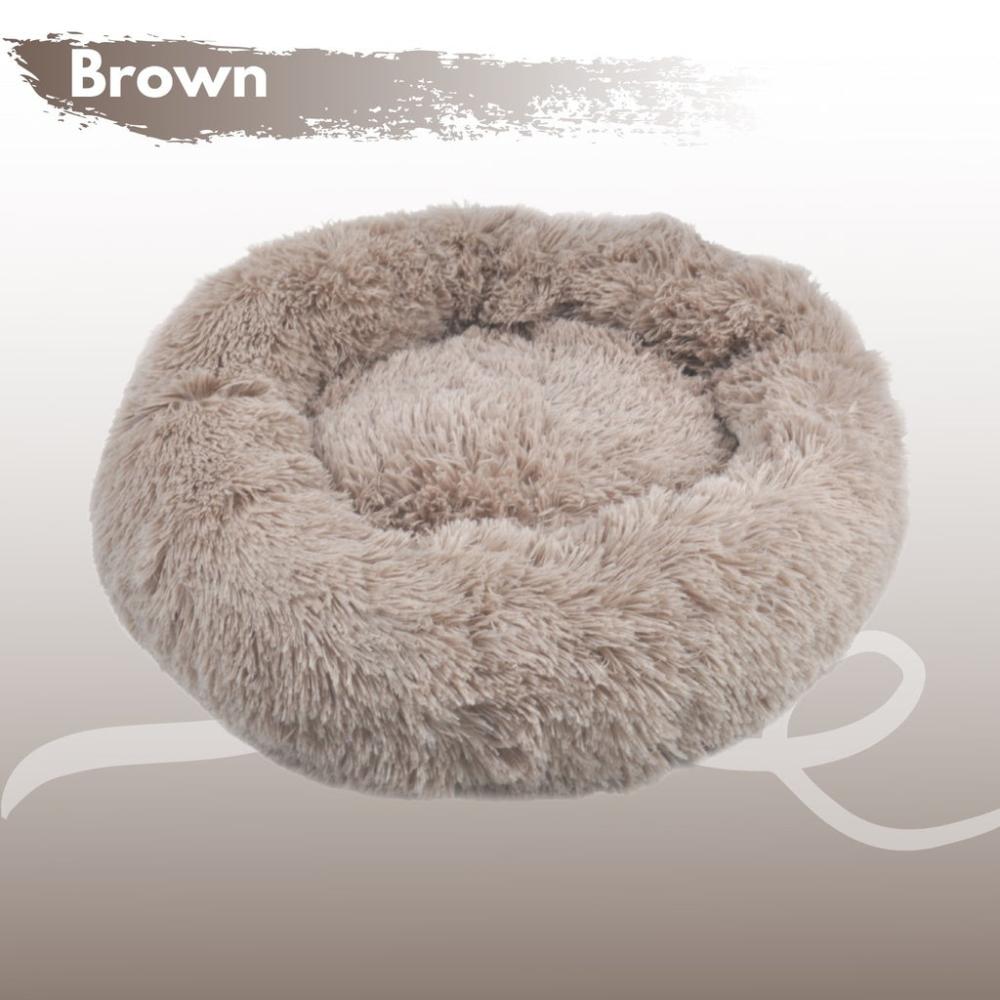 Soft Plush Round Pet Bed XL 100cms (Brown)