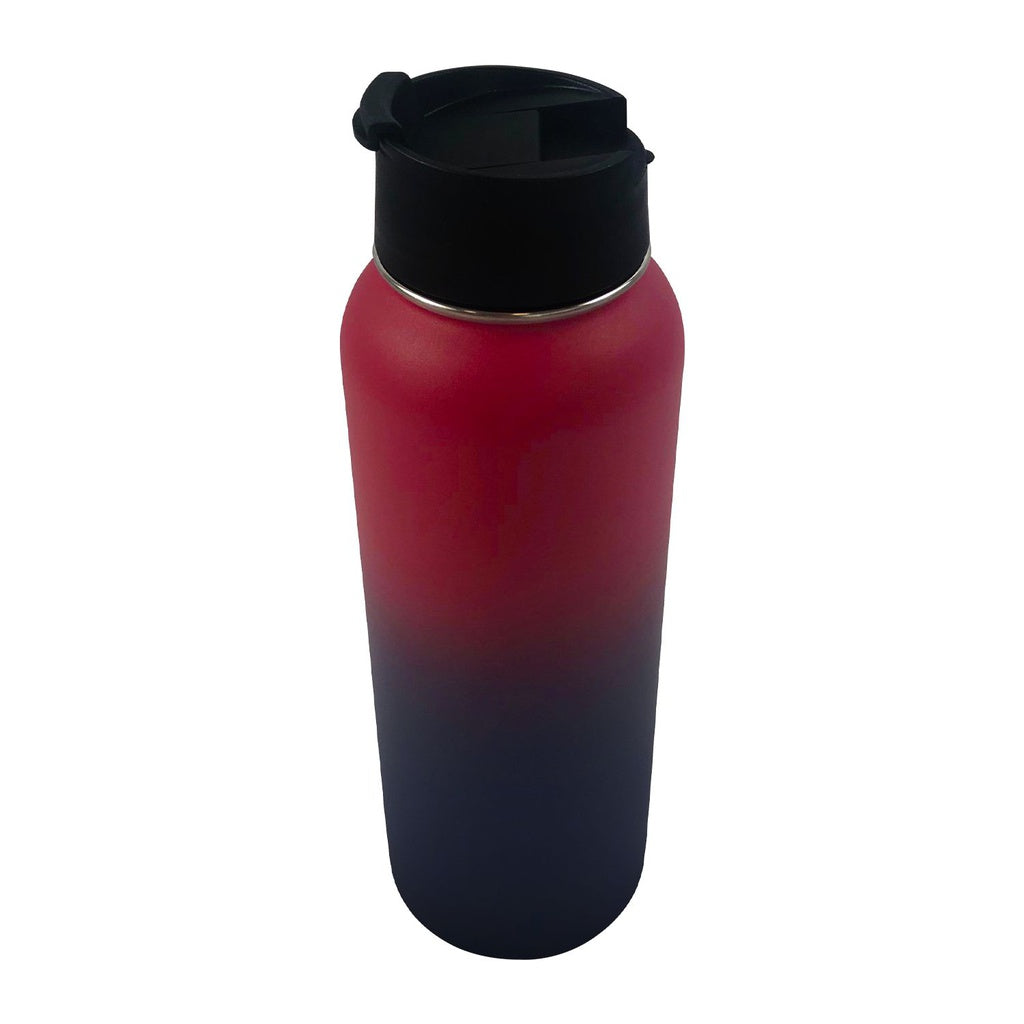 Vacuum Insulated Water Bottle 3 Lids 40OZ (Red Purple)