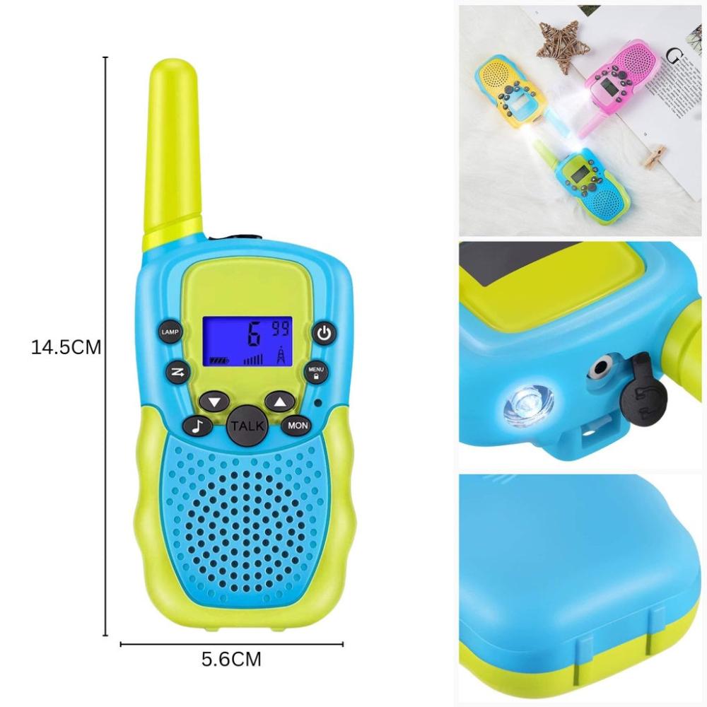 2 Pack Walkie Talkies LCD Screen with 40 Channels (Blue and Green)