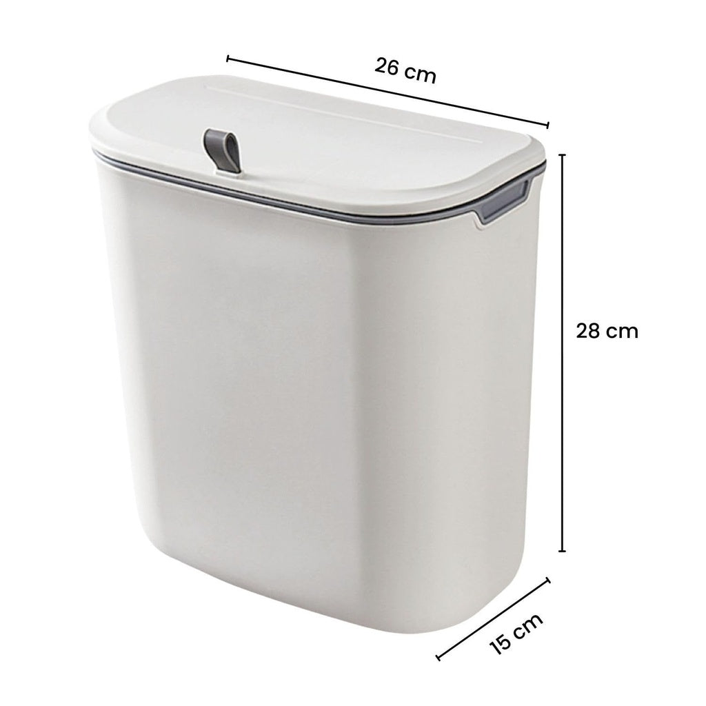 Hanging Trash Can with Lid - 9L