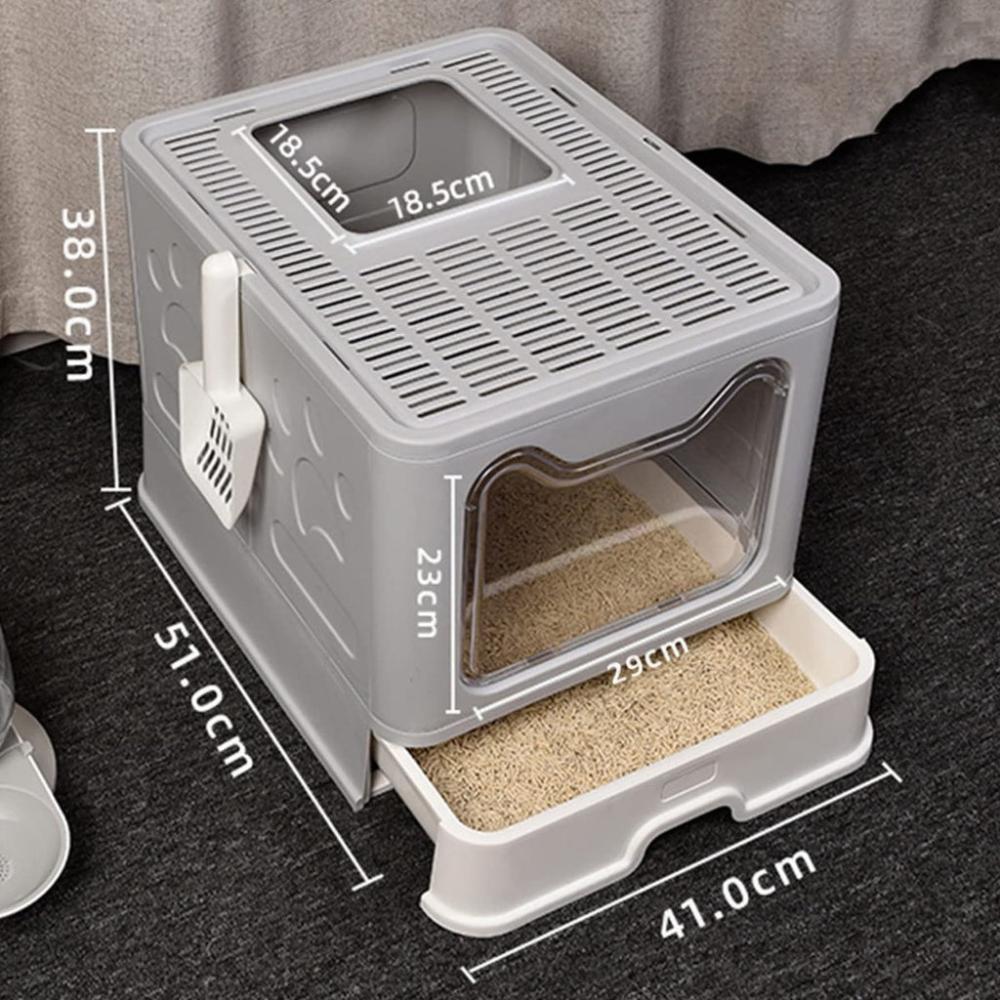 Eco-friendly Material Foldable Litter Box - Grey