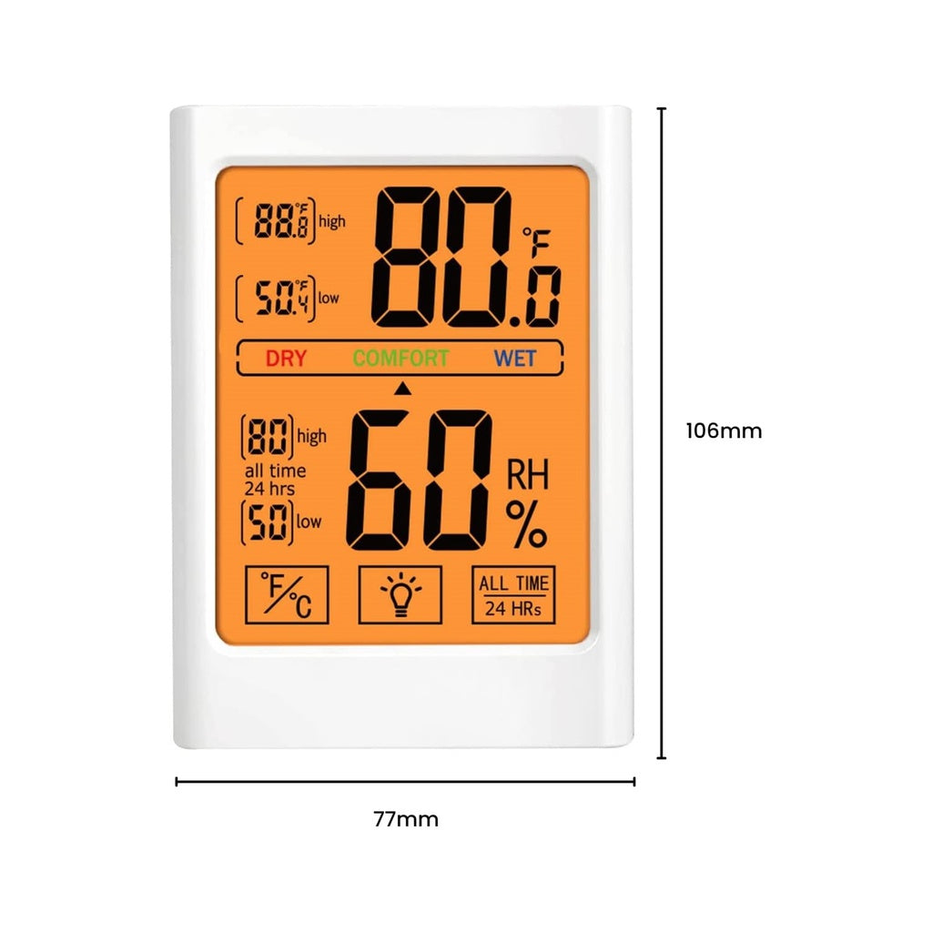 Thermo Hygrometer Has Backlight White