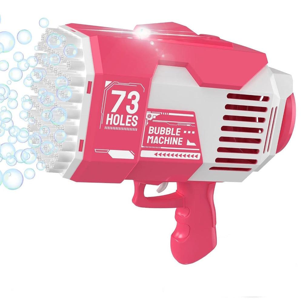 73 Holes Rechargeable Bubbles Machine Gun (Pink and White)