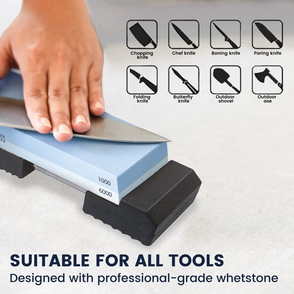 Stone Knife Sharpener Dual Whetstone Waterstone Set