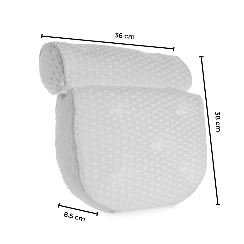 Bathtub Spa Pillow with 4D Air Mesh and 7 Suction Cups