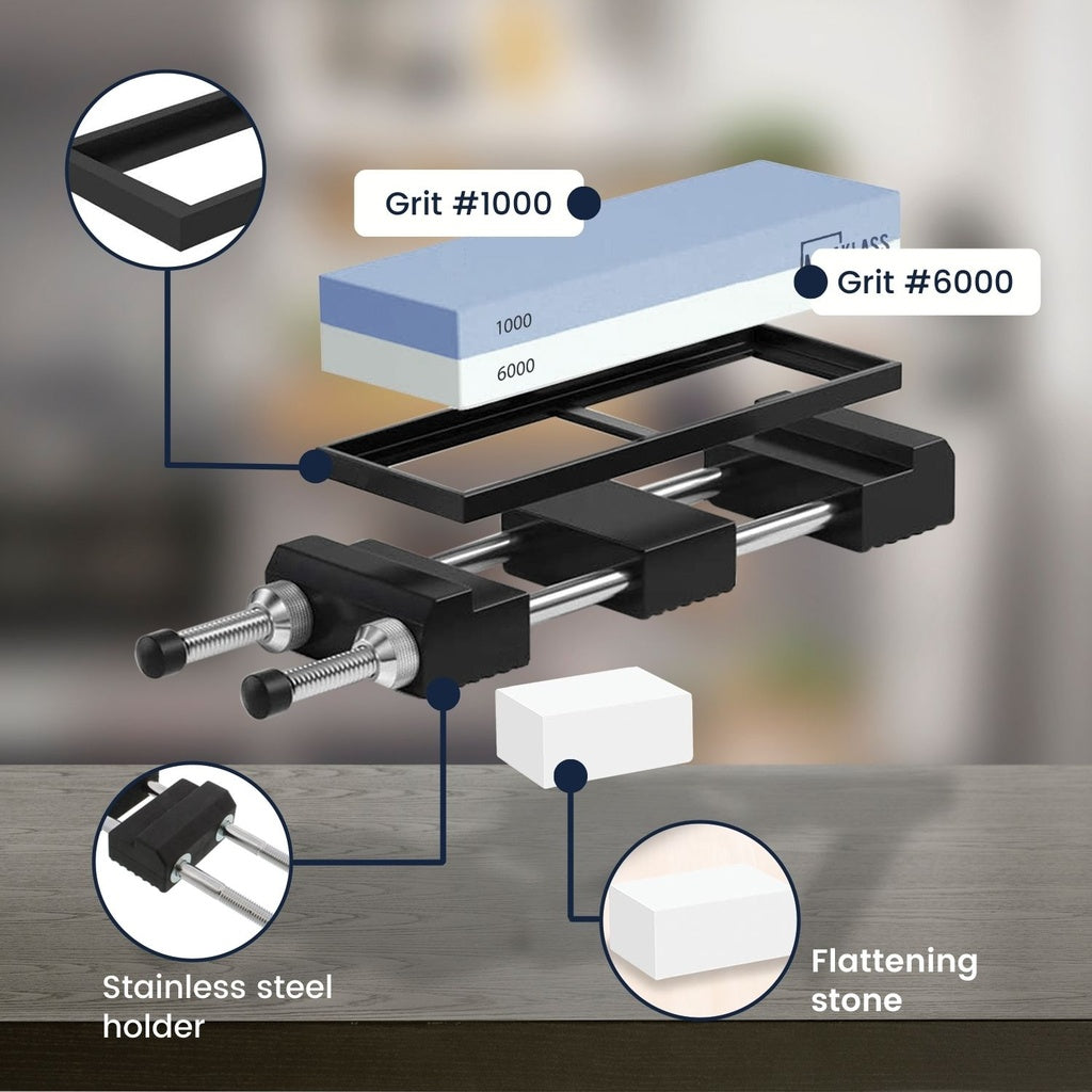 Stone Knife Sharpener Dual Whetstone Waterstone Set