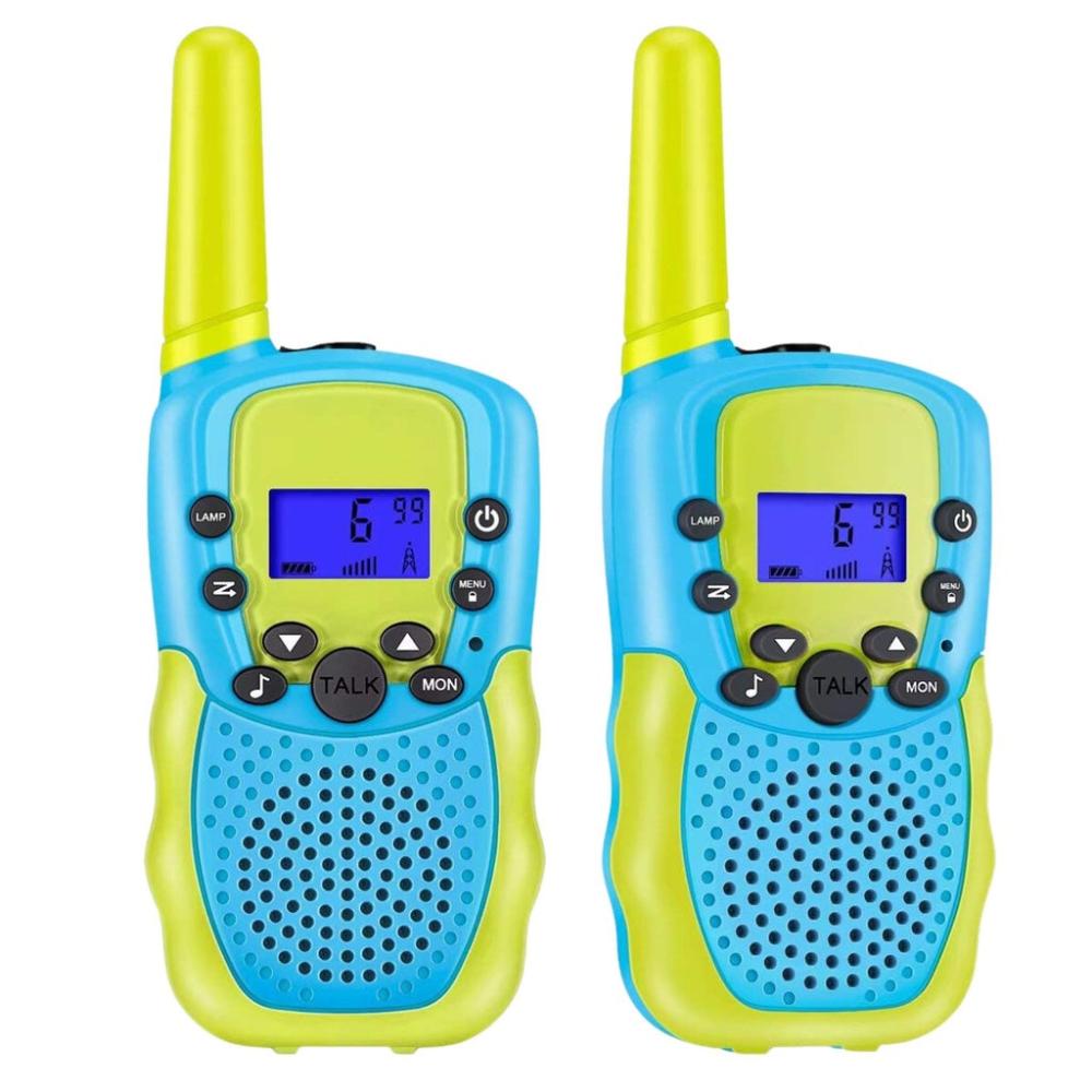 2 Pack Walkie Talkies LCD Screen with 40 Channels (Blue and Green)